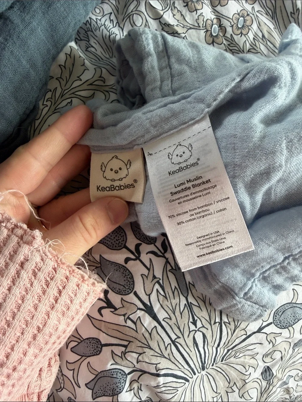 Bundle- Soft Muslin Baby Swaddles - Light Blue and Dark Blue